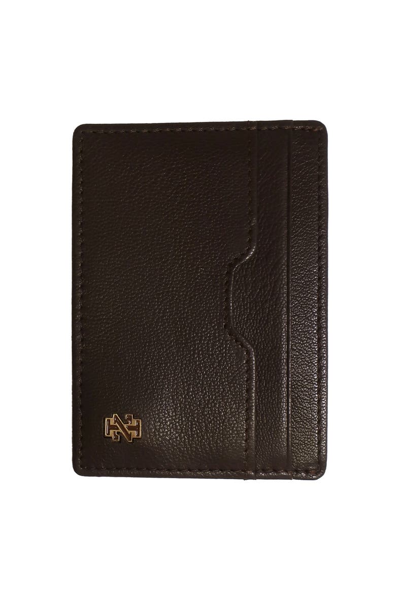 Genuine Leather ID Wallet with Epoxy Logo, Main, color, Brown