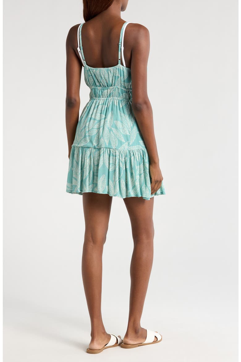 Crinkle Textured Tiered Cover-Up Sundress, Alternate, color, TEAL CATEGENA PRINT