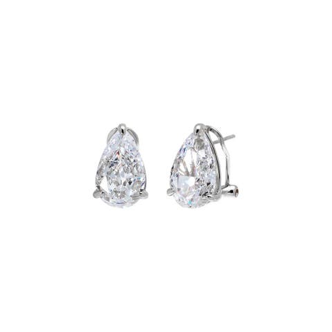CZ Fancy Pear Stud Earring