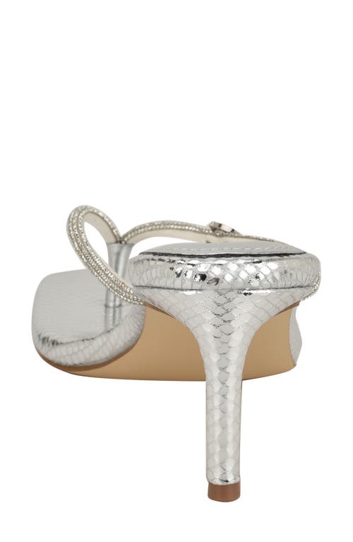 Guess Crystal Embellished Sandal In Silver