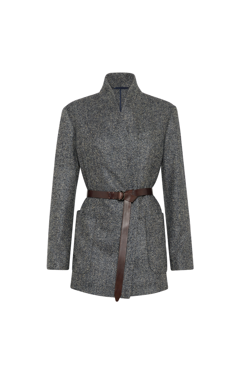 Brunello Cucinelli Herringbone tweed blazer, Main, color, Blue