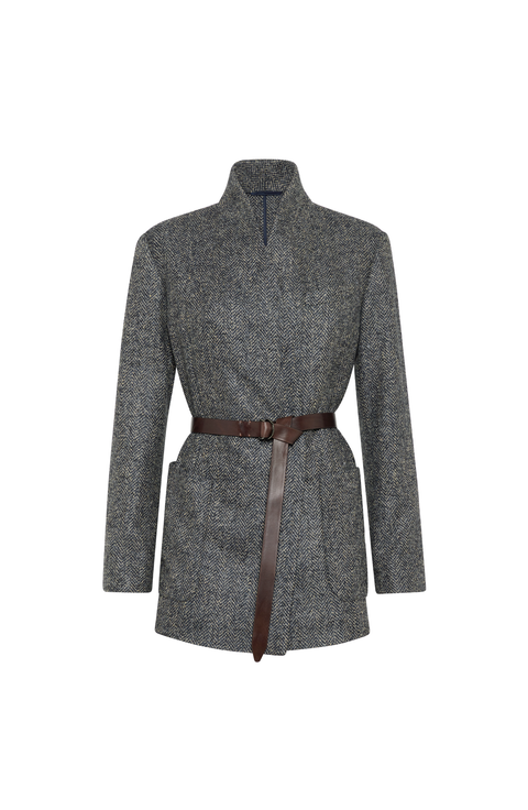 Herringbone tweed blazer