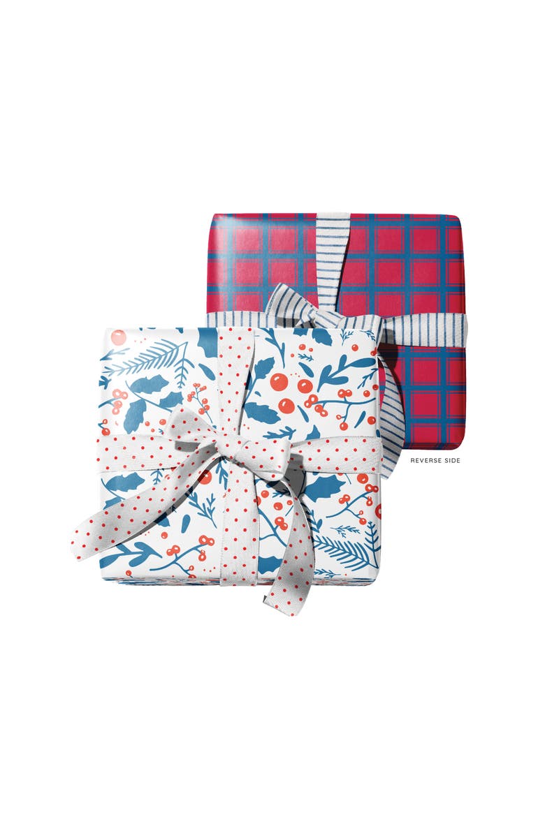 Two-Sided "Jolly Blues" Heavyweight Christmas/Holiday Gift Wrap, Alternate, color, Multicolored
