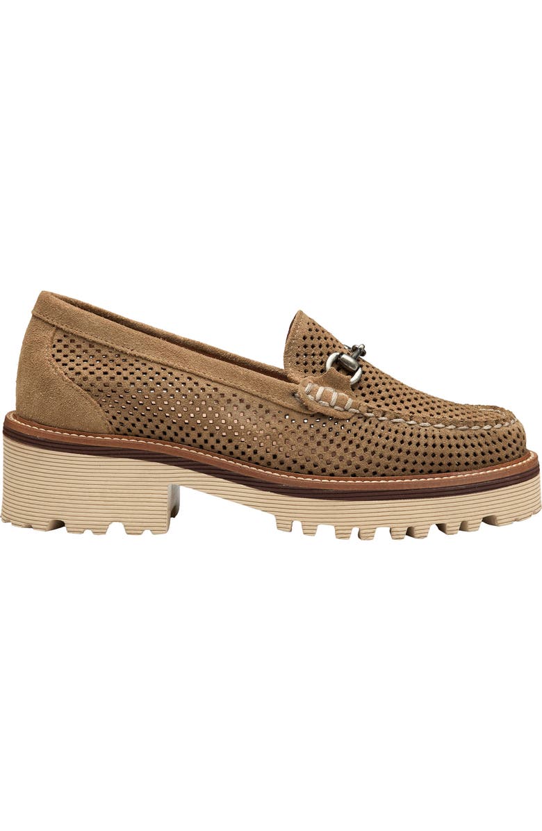 Johnston & Murphy Emmalynn Perforated Bit Loafer, Alternate, color, Taupe Suede