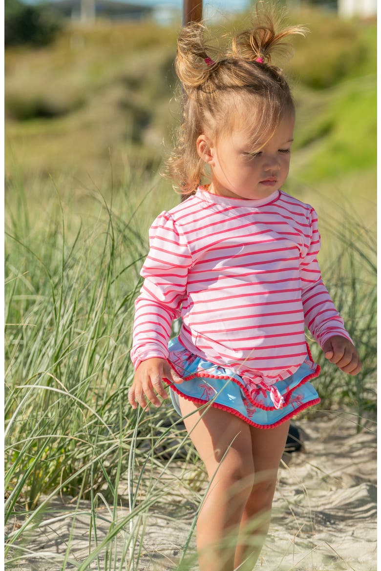 Kids' Lighthouse Island One-Piece Rashguard Swimsuit, Alternate, color, BLUE