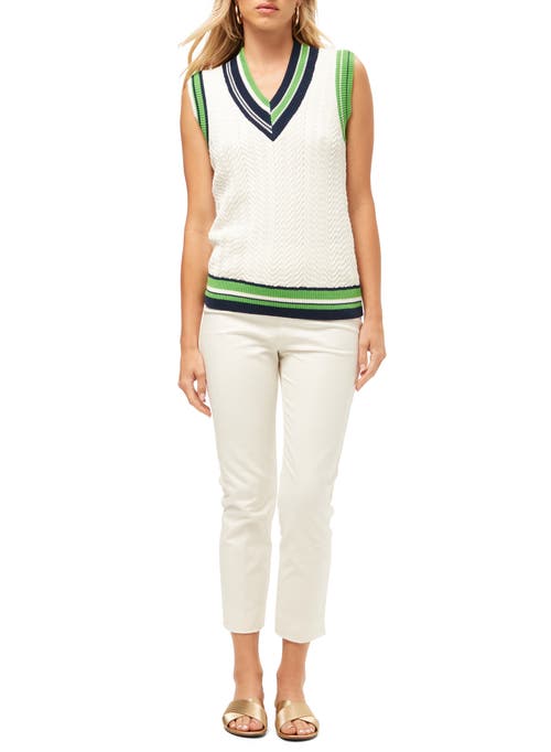 Shop Trina Turk Seapointe 2 Sweater Vest In Whitewash Multi