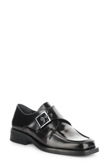 Bos. & Co. Eliza Moc Toe Monk Strap Loafer In Black