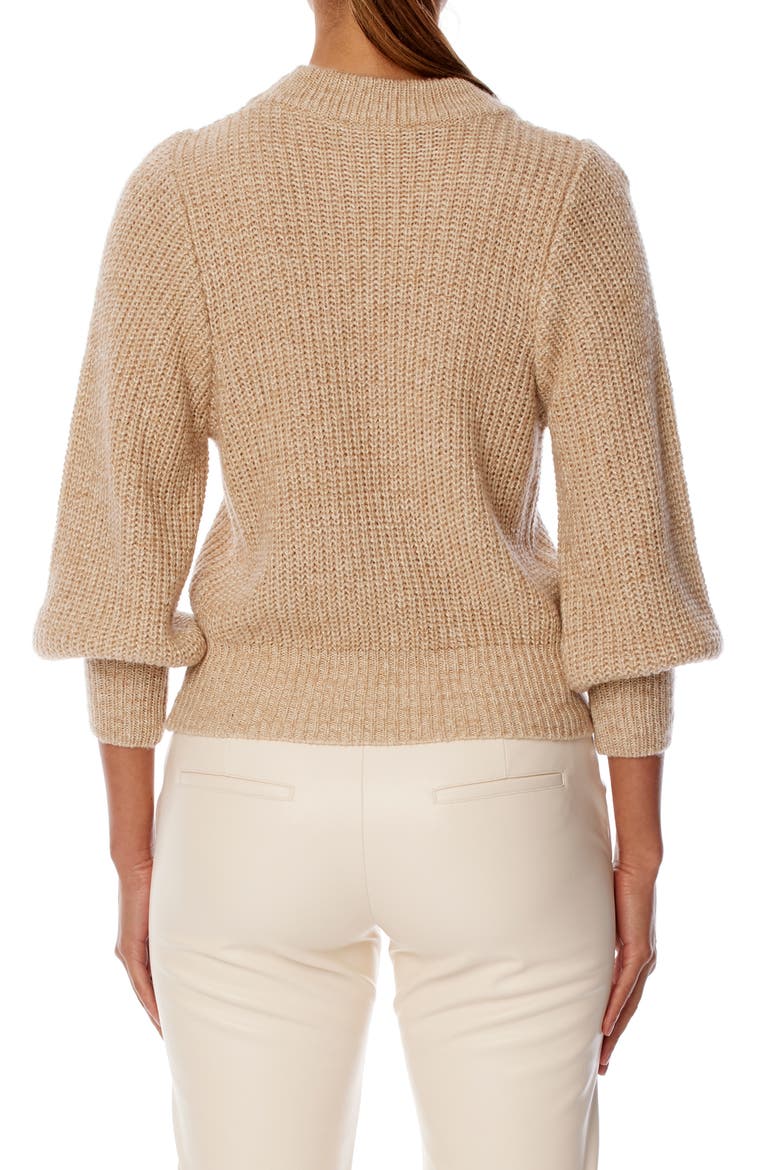 Dee Puff Sleeve Shaker Stitch Sweater, Alternate, color, OATMEAL