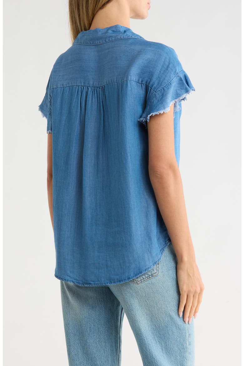 The Fray Denim Top, Alternate, color, MEDIUM WASH