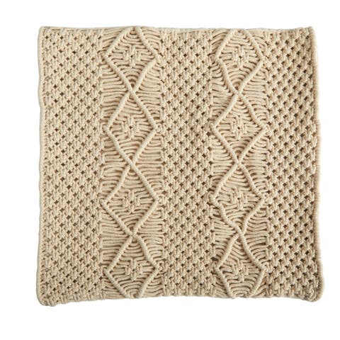 16-in Boho Woven Macrame Decorative Pillow Cover