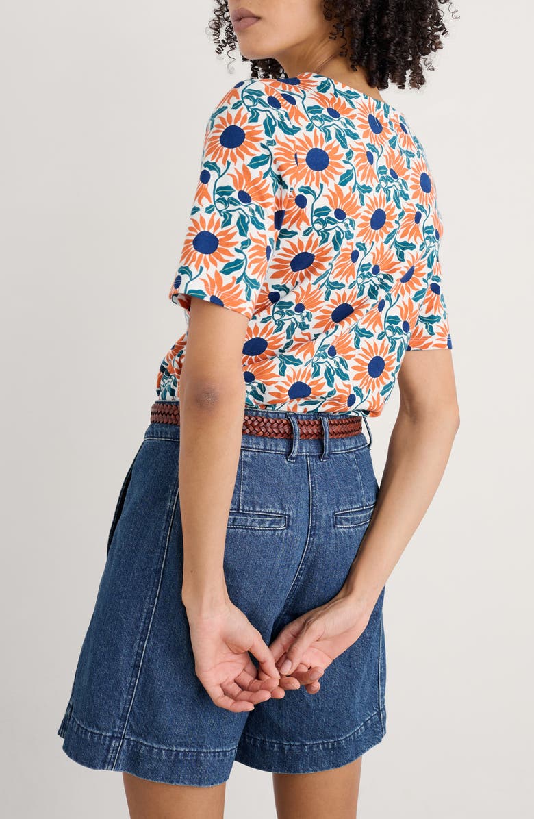 Seasalt Cornwall Poisson Print Organic Cotton Shirt, Alternate, color, Bold Sunflower Chalk