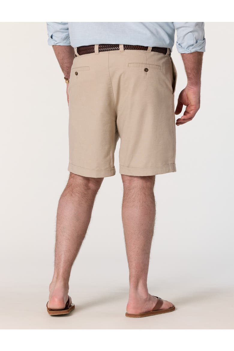 Big & Tall Linen-Blend Tech Shorts, Alternate, color, LIGHT TAN