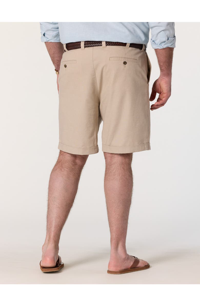 Oak Hill by DXL Big & Tall Linen-Blend Tech Shorts, Alternate, color, Light Tan