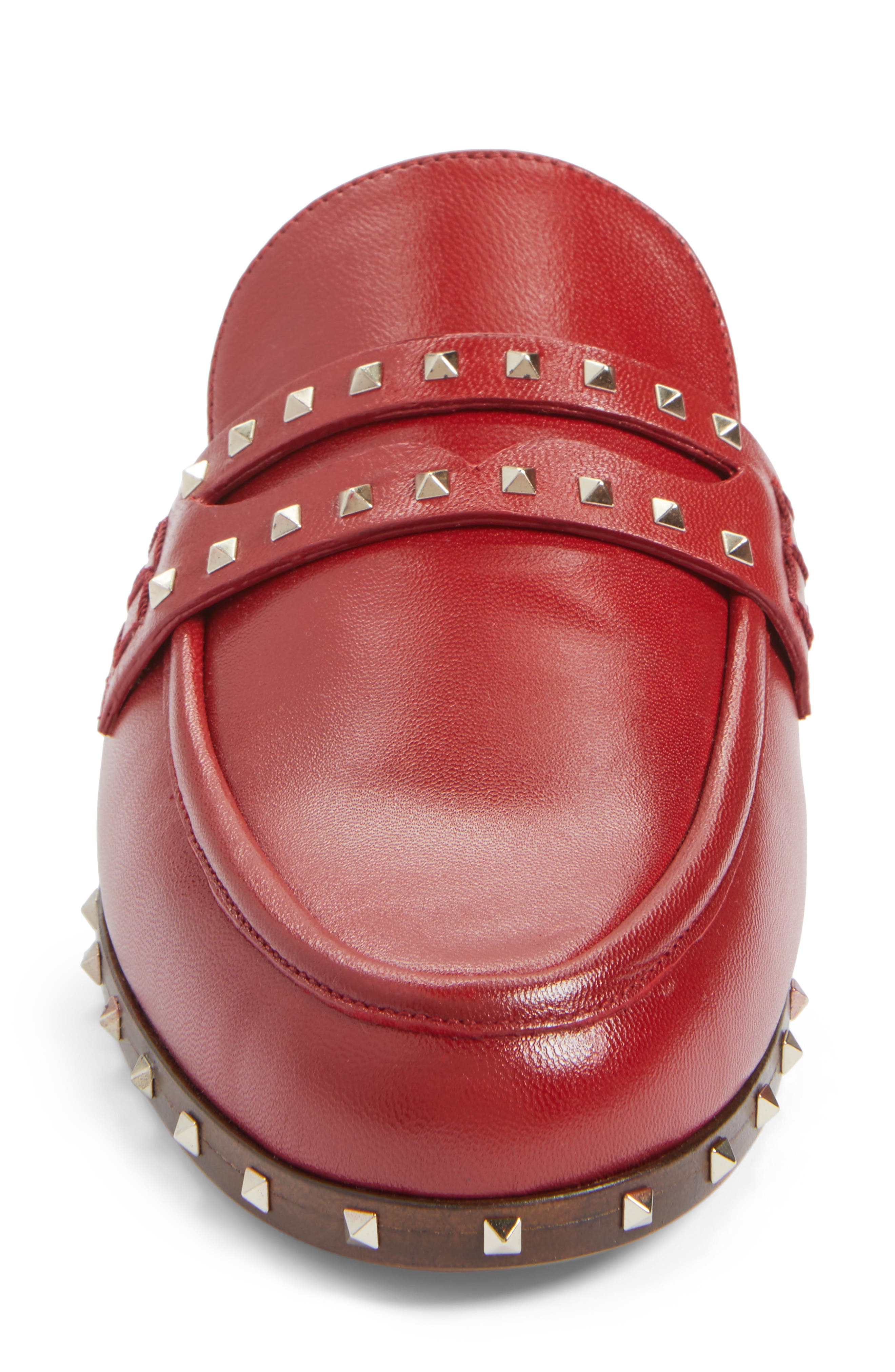 Soul Rockstud Loafer Mule, Alternate, color, RED LEATHER