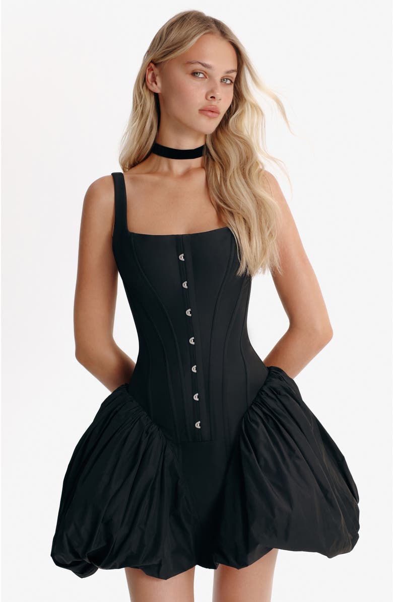 Milla Black corset mini dress, Alternate, color, Black