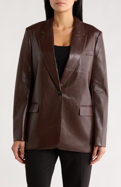 Alexa Faux Leather Blazer