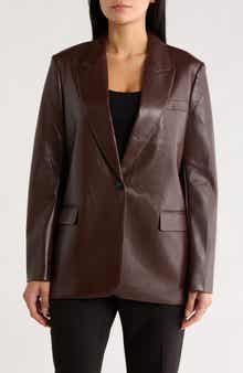 Love Token Alexa Faux Leather Blazer