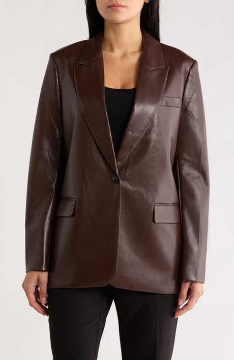 Love Token Alexa Faux Leather Blazer