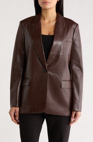 Love Token Alexa Faux Leather Blazer