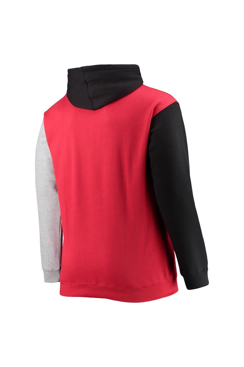 Men's Fanatics Branded Red/Black Chicago Bulls Big & Tall Double Contrast Pullover Hoodie, Alternate, color, Red
