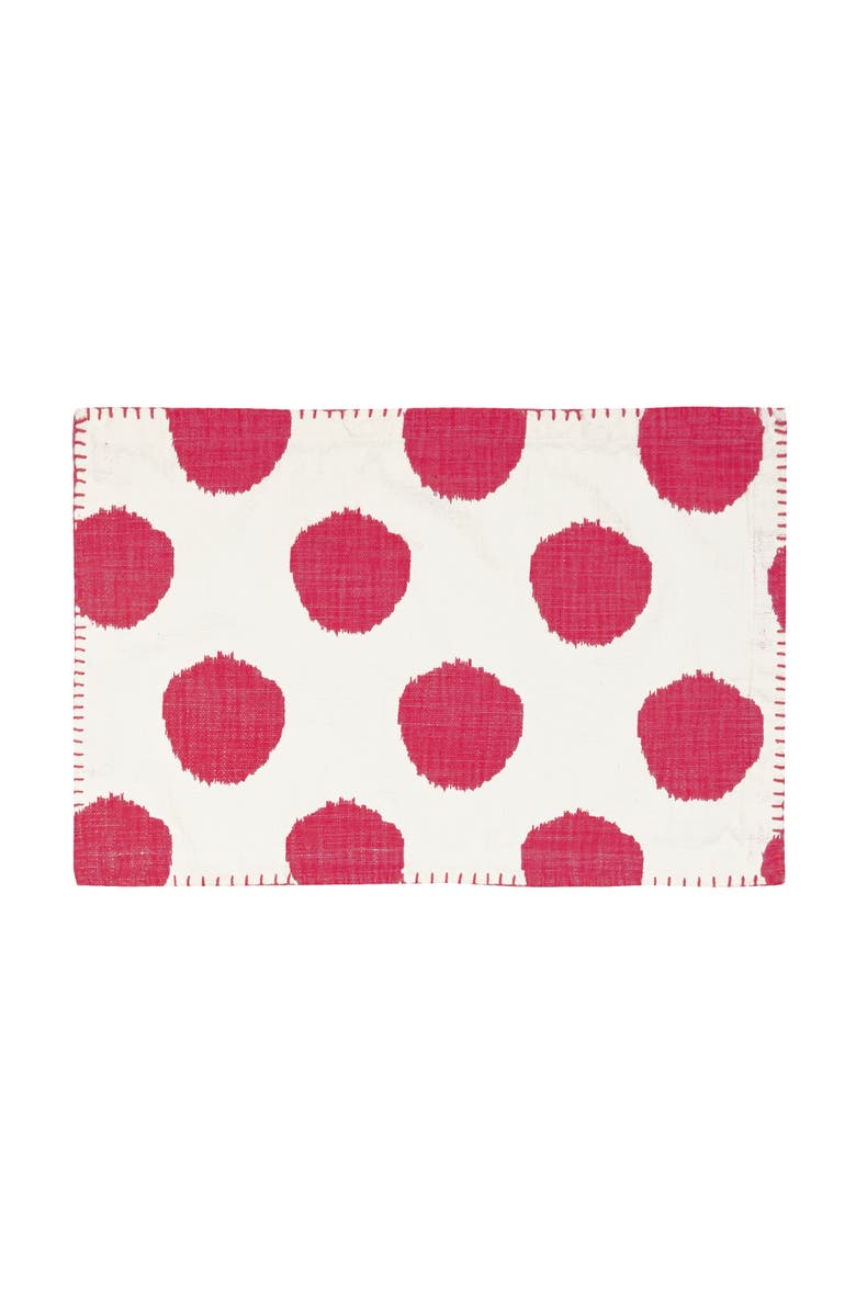 carol & frank Ruby Dot Printed Placemats Set of 4, 14" x 20", Main, color, Red