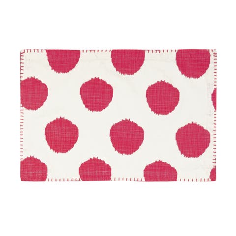 Ruby Dot Printed Placemats Set of 4, 14" x 20"