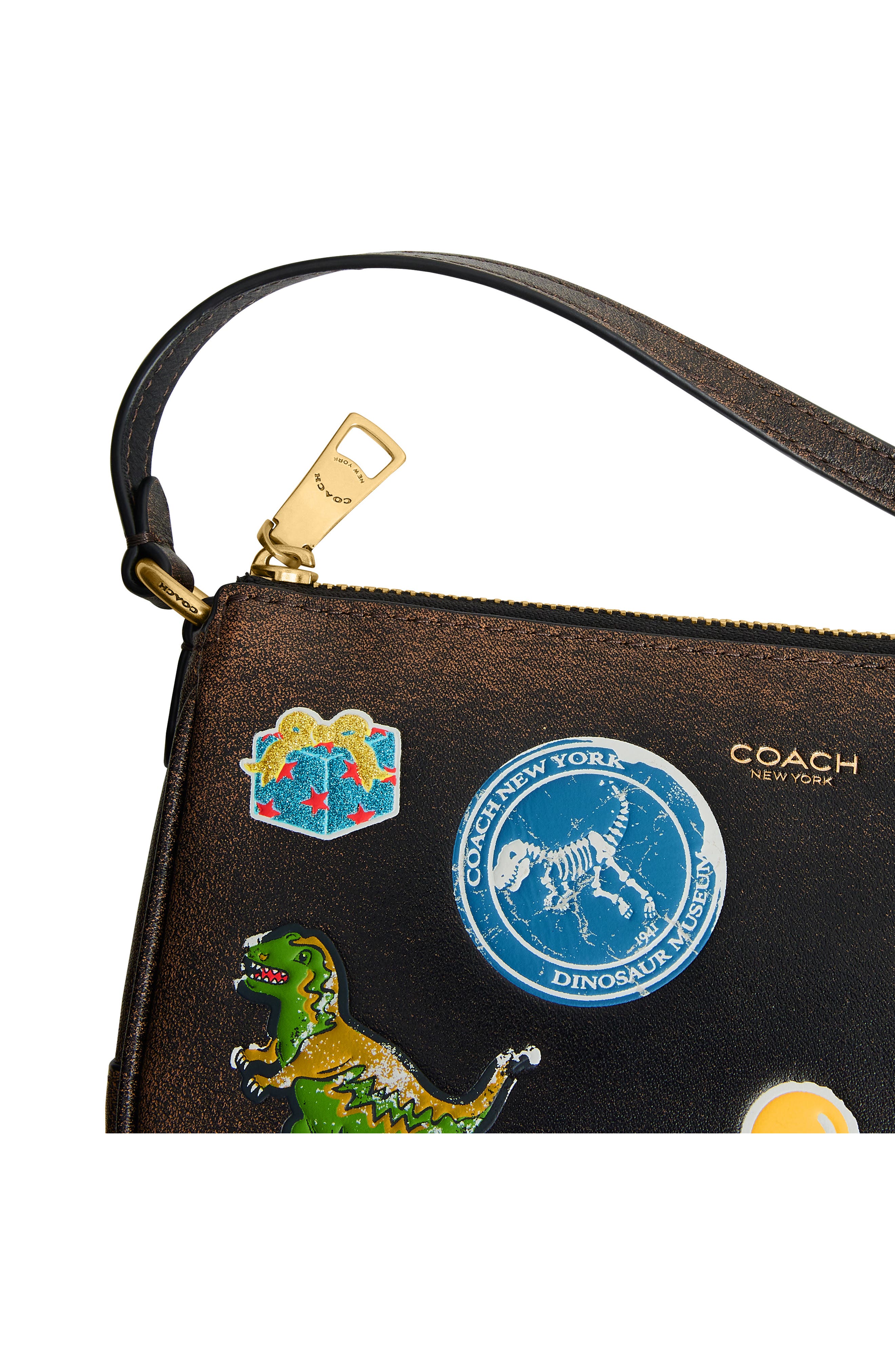 COACH Rexy 10th Anniversary Sticker Print Plaza Bag, Alternate, color, 