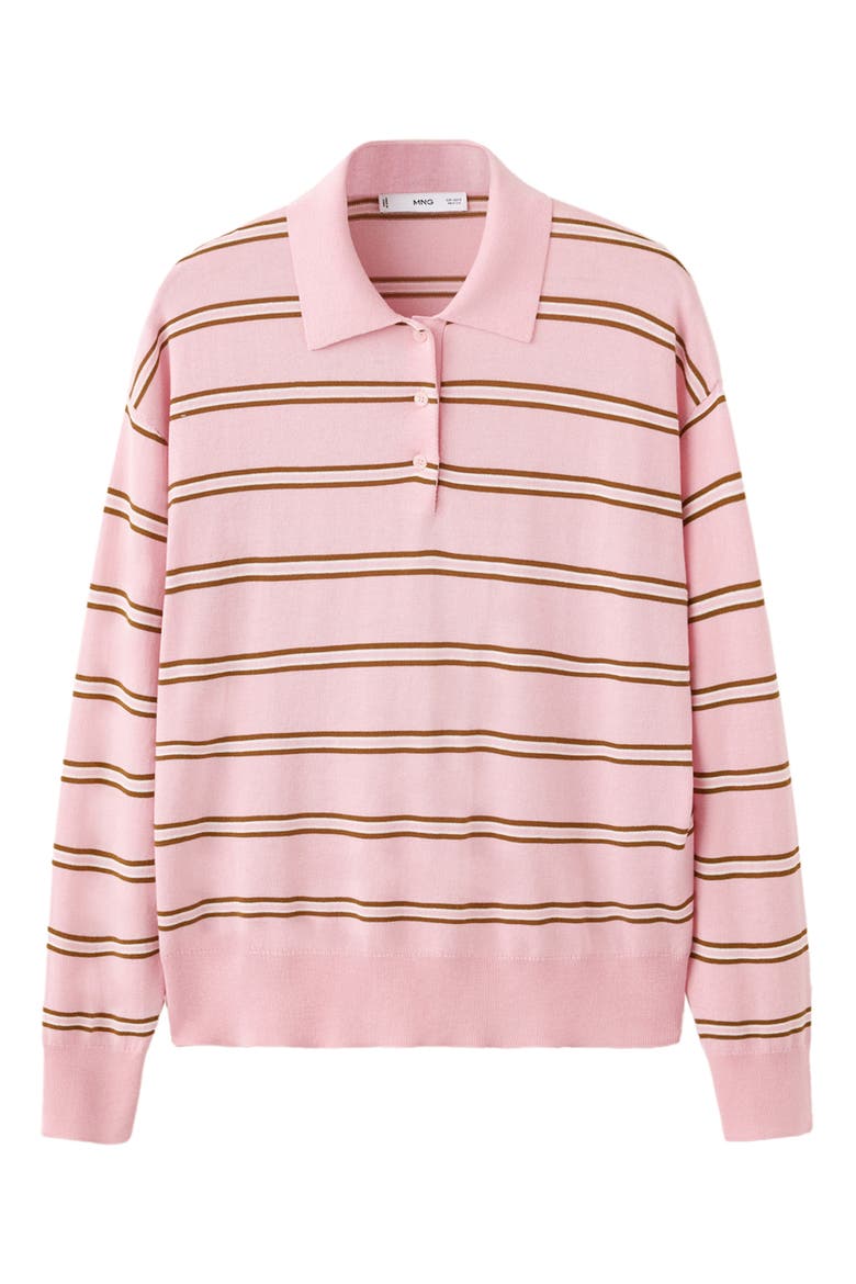 Stripe Polo Sweater, Alternate, color, LIGHT PINK