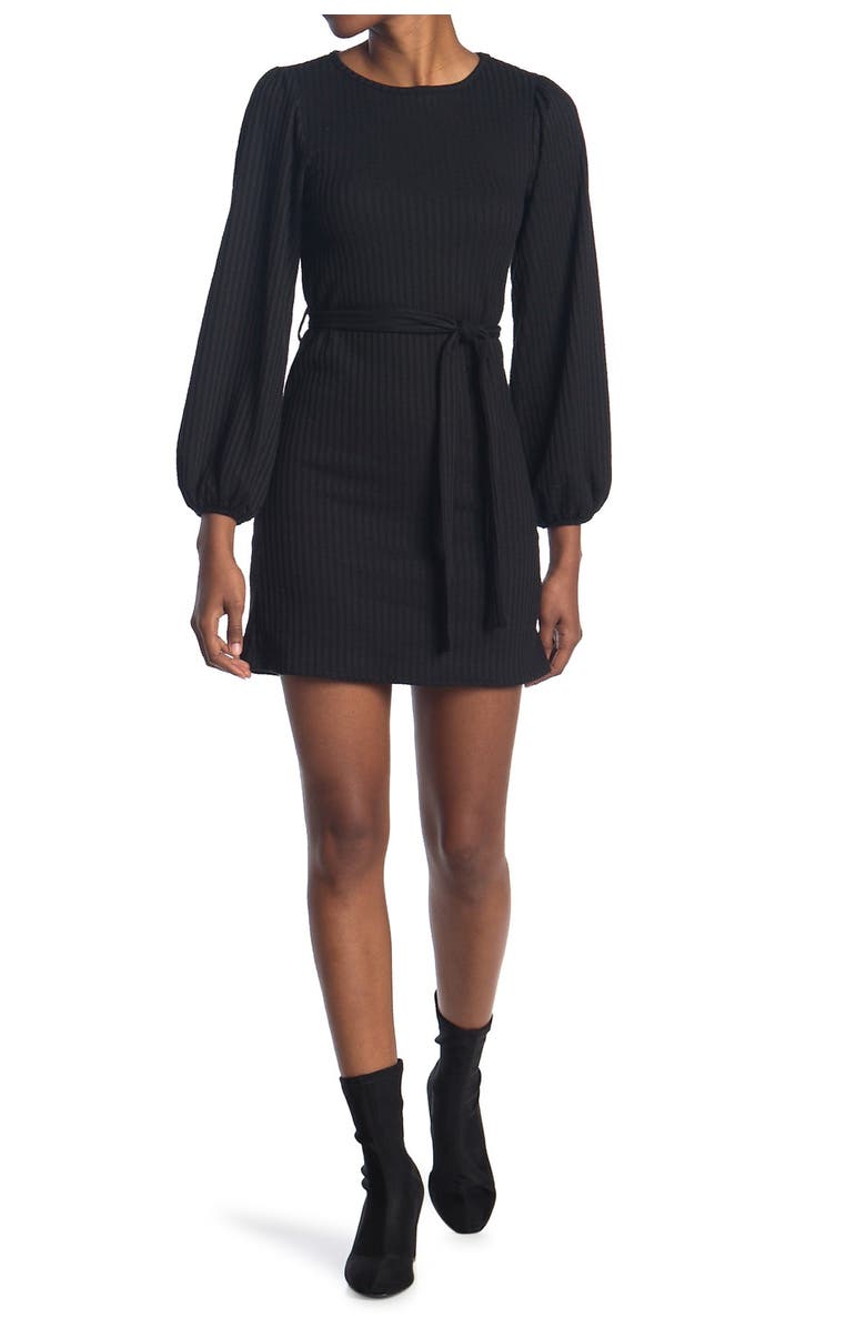 BAILEY BLUE Tie Waist Flippy Sweater Dress, Main, color, 