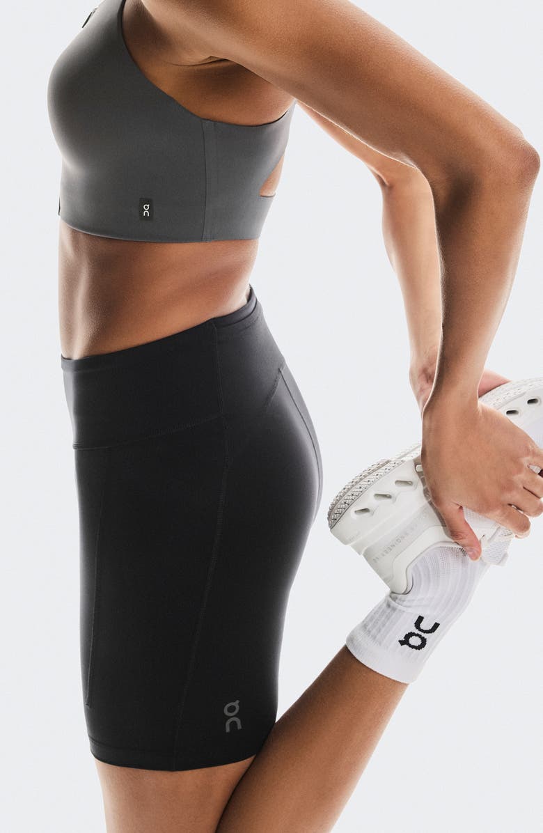 On Performance Bike Shorts with Pockets, Alternate, color, Black