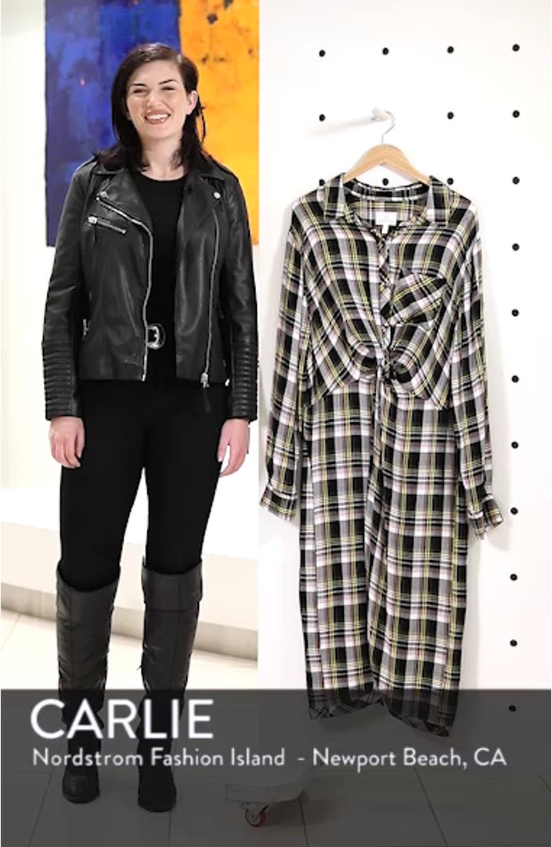 Knot Front Plaid Shirtdress, sales video thumbnail
