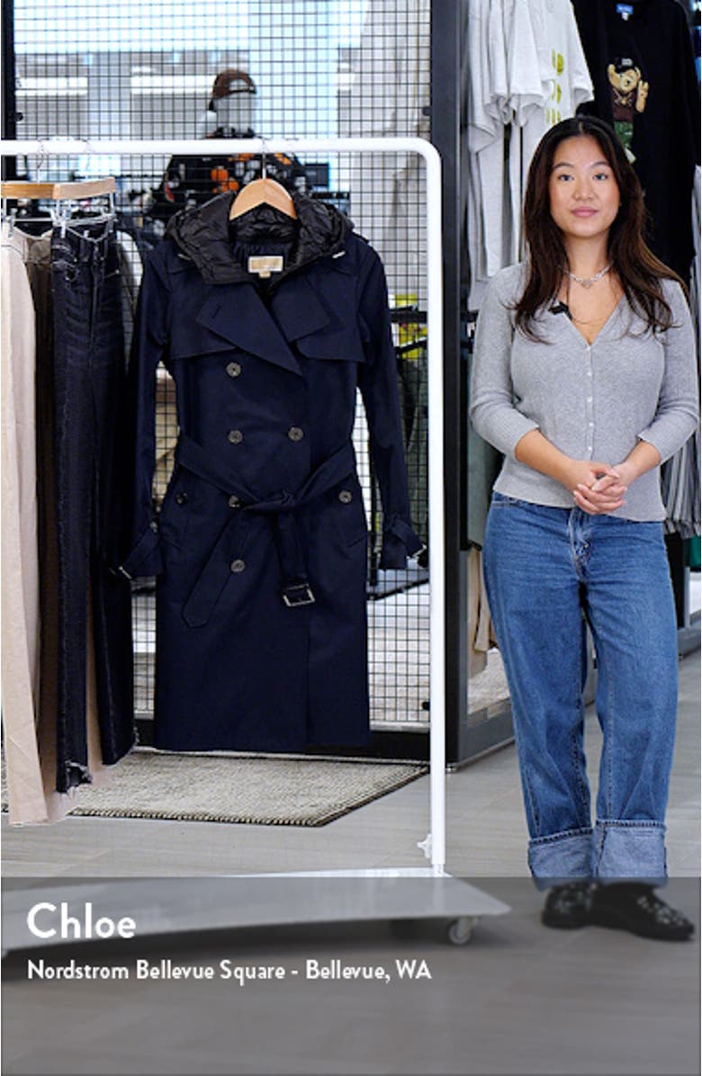 Cotton Blend Trench Coat with Removable Hood, sales video thumbnail