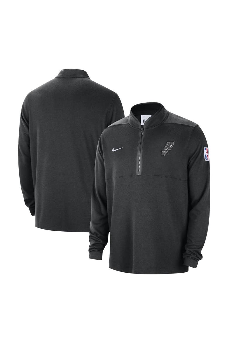 Men's Nike Black San Antonio Spurs Authentic Performance Half-Zip Jacket, Main, color, Black