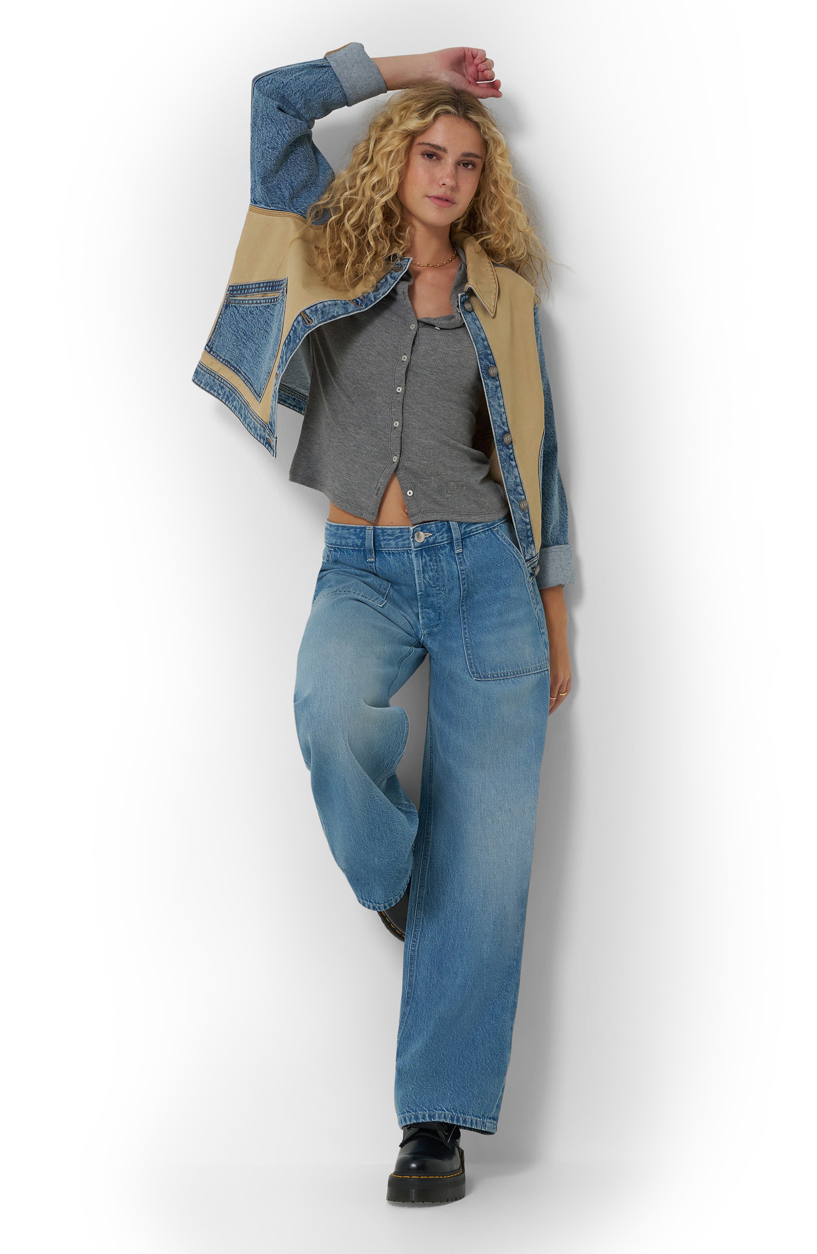 Patch Pocket Slouchy Cotton & Linen Jeans - image 2
