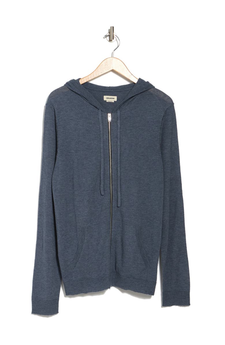 Zadig & Voltaire Clash Cashmere Full Zip Hoodie, Alternate, color, 