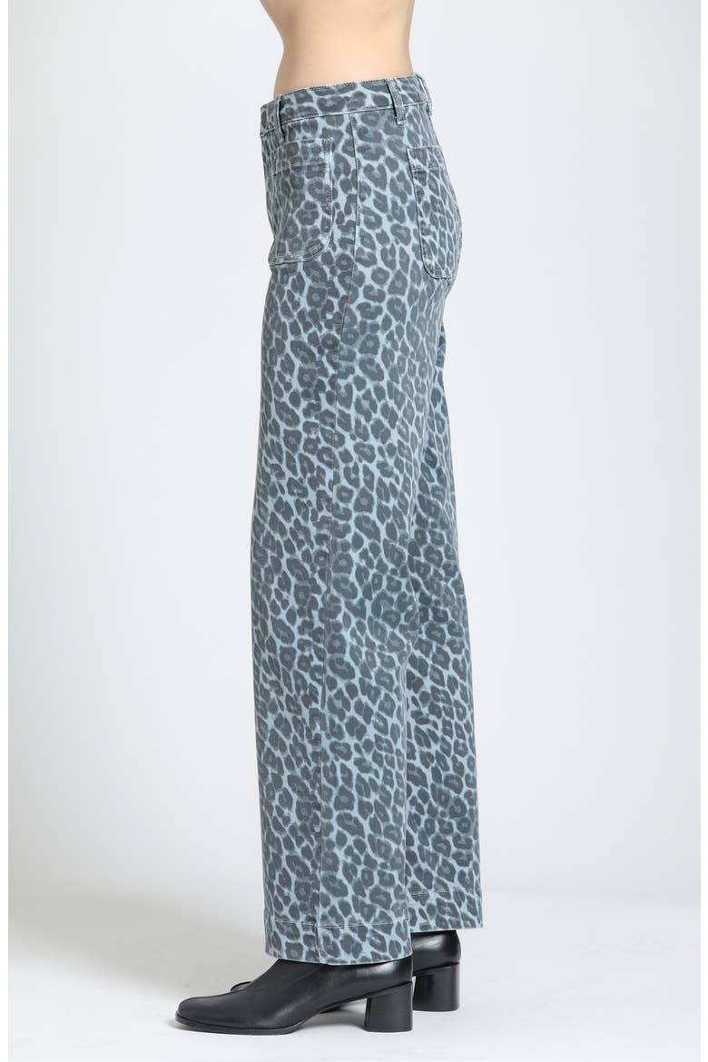 Leopard Print Wide Leg Jeans, Alternate, color, FADED BLUE