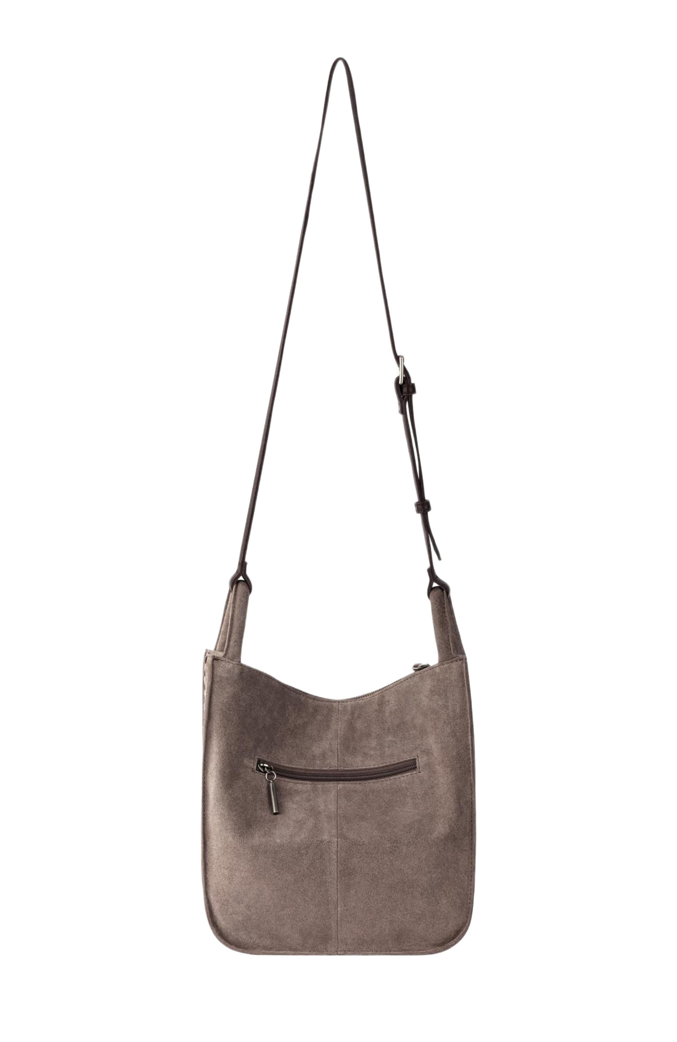 Los Feliz Crossbody Leather Bag, Alternate, color, Mushroom Suede