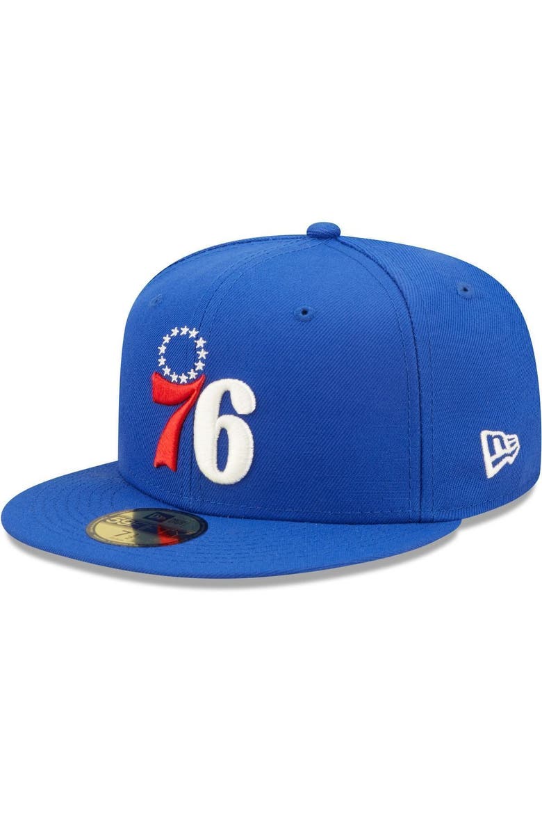 Men's New Era Royal Philadelphia 76ers 3x NBA Finals Champions Pop Sweat 59FIFTY Fitted Hat, Alternate, color, Royal