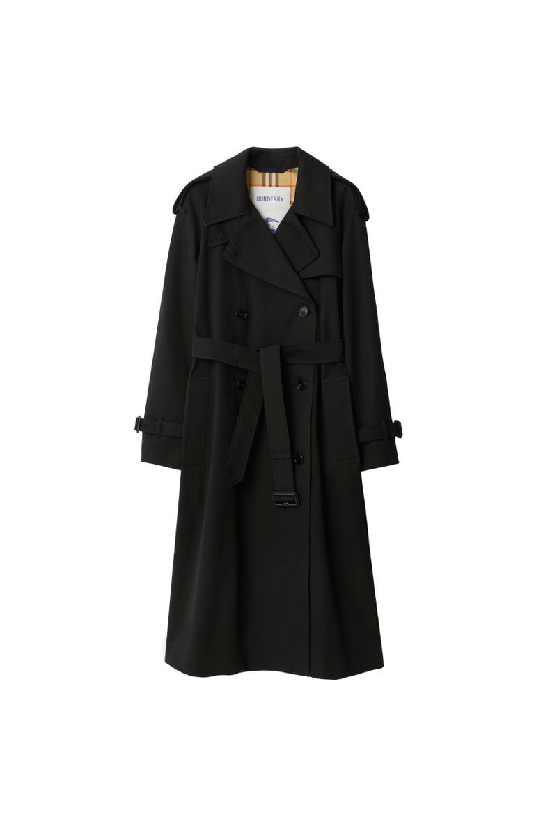 Burberry Long Castleford Trench Coat, Alternate, color, Black