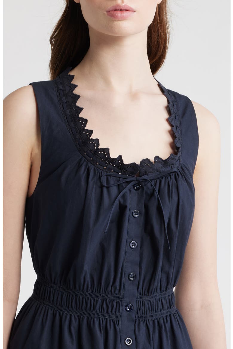 The Serene Cotton Poplin Dress, Alternate, color, NAVY