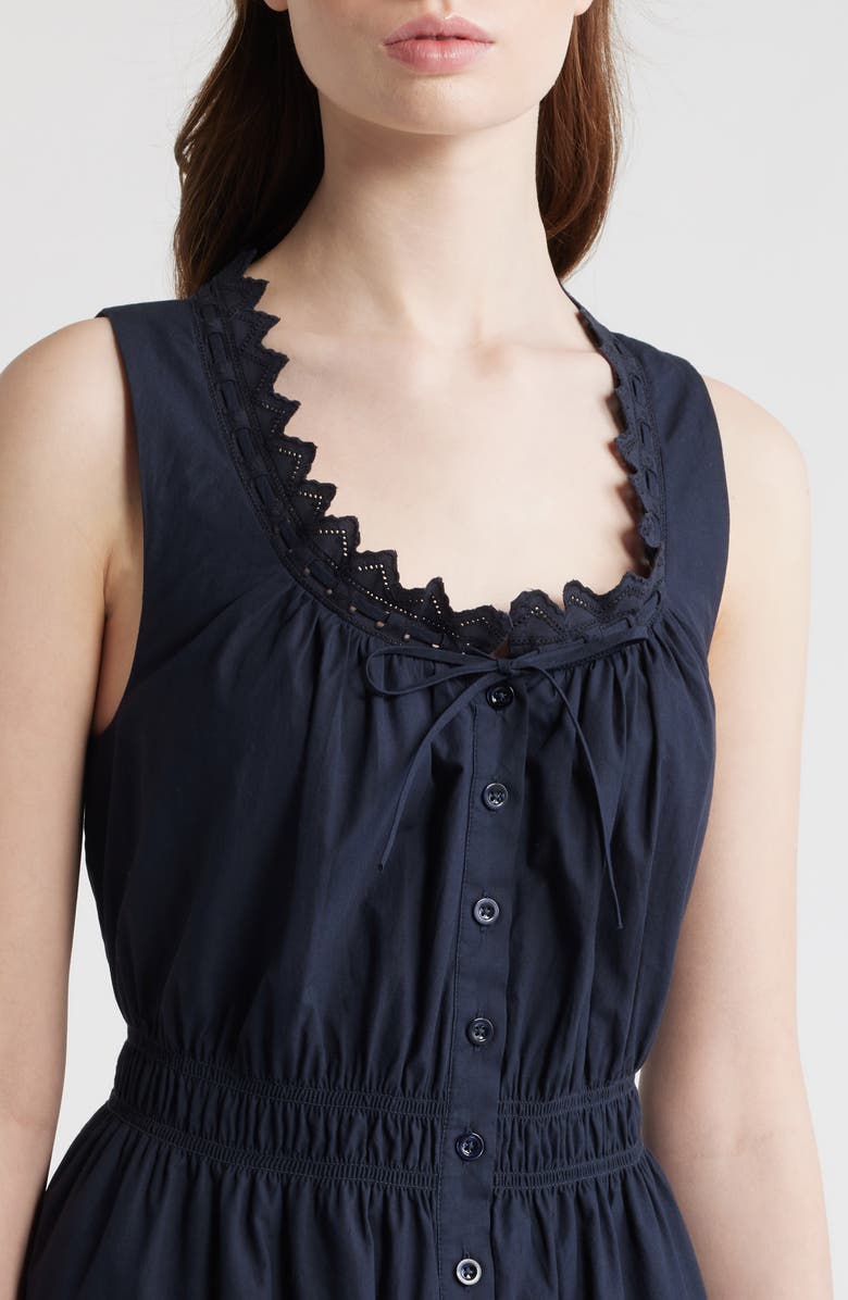 FRAME The Serene Cotton Poplin Dress, Alternate, color, Navy