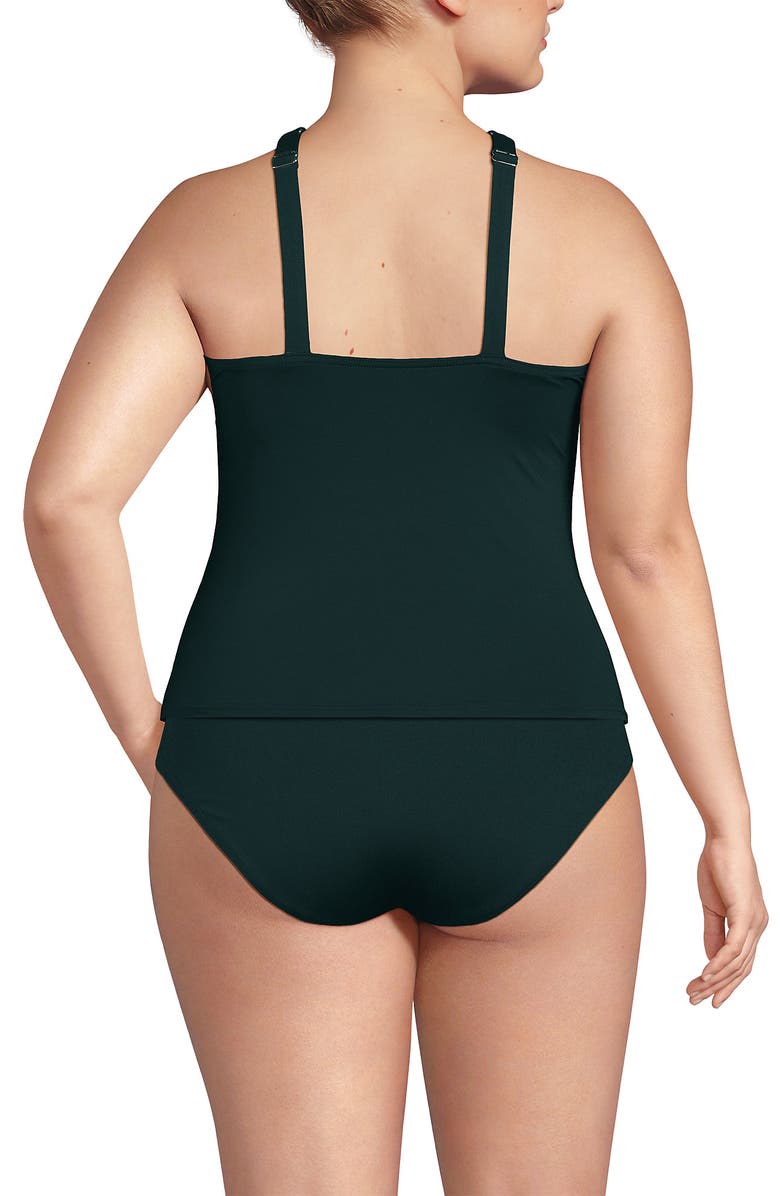 Lands' End Plus Size Criss Cross Halter Tankini Top, Alternate, color, Deep Balsam