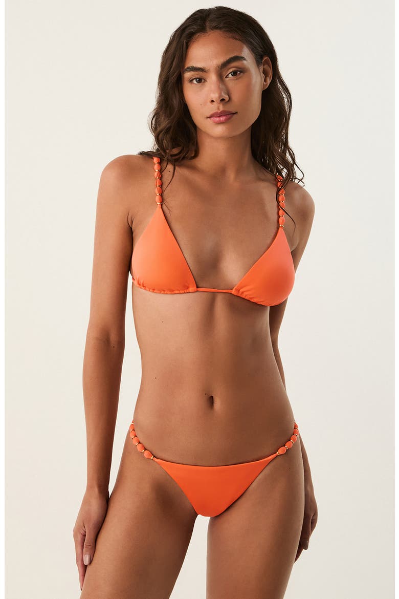 Beads Triangle Bikini Top, Alternate, color, ORANGE