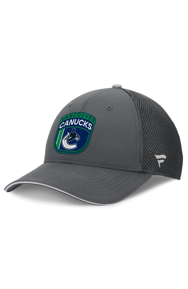 FANATICS Men's Fanatics Gray Vancouver Canucks Authentic Pro Home Ice Trucker Adjustable Hat, Alternate, color,