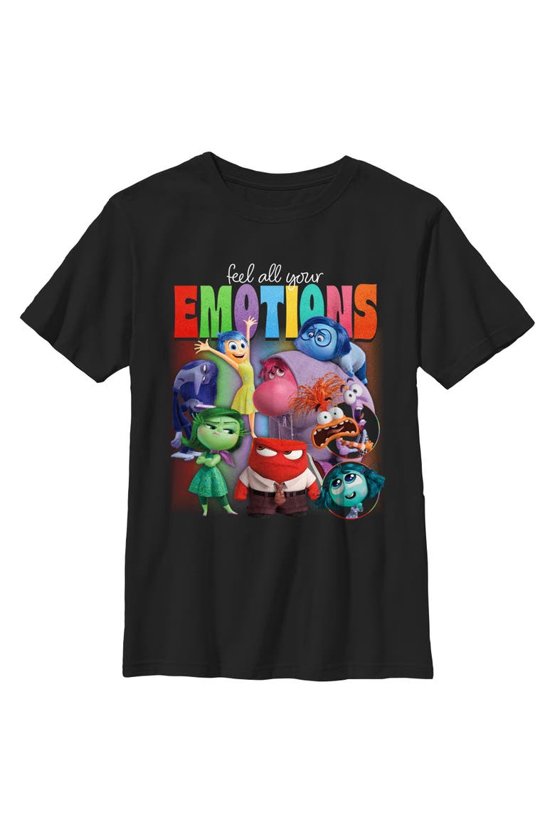 Boy's Inside Out 2 Feel All Your Emotions  Graphic T-Shirt, Main, color, Black