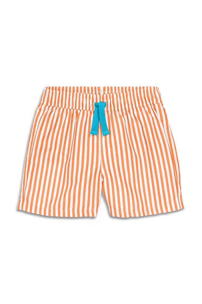 Baby Swim Trunk In Stripe, Alternate, color, Cantaloupe White Stripe