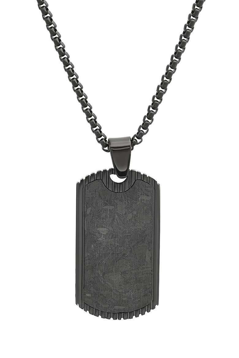 Men's Dog Tag Necklace, Main, color, BLACK