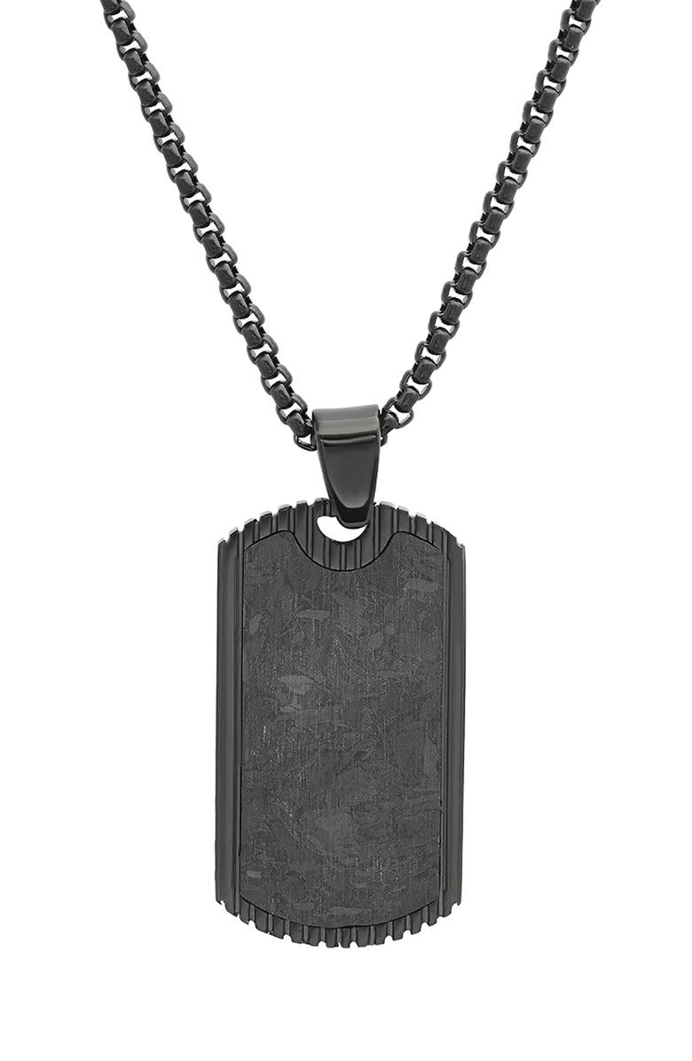 HMY JEWELRY Men's Dog Tag Necklace, Main, color, Black