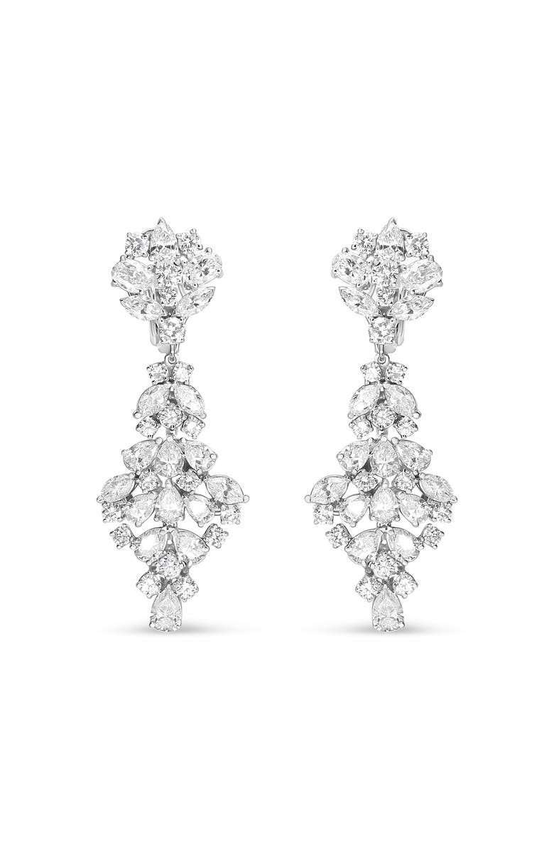 Haus of Brilliance 18K White Gold 9 1/2 Cttw Diamond Cluster Drop Dangle Earrings, Alternate, color, White