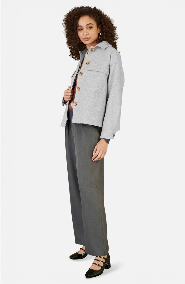 Yumi Textured Finish, Patch Pockets Shacket, Alternate, color, Grey